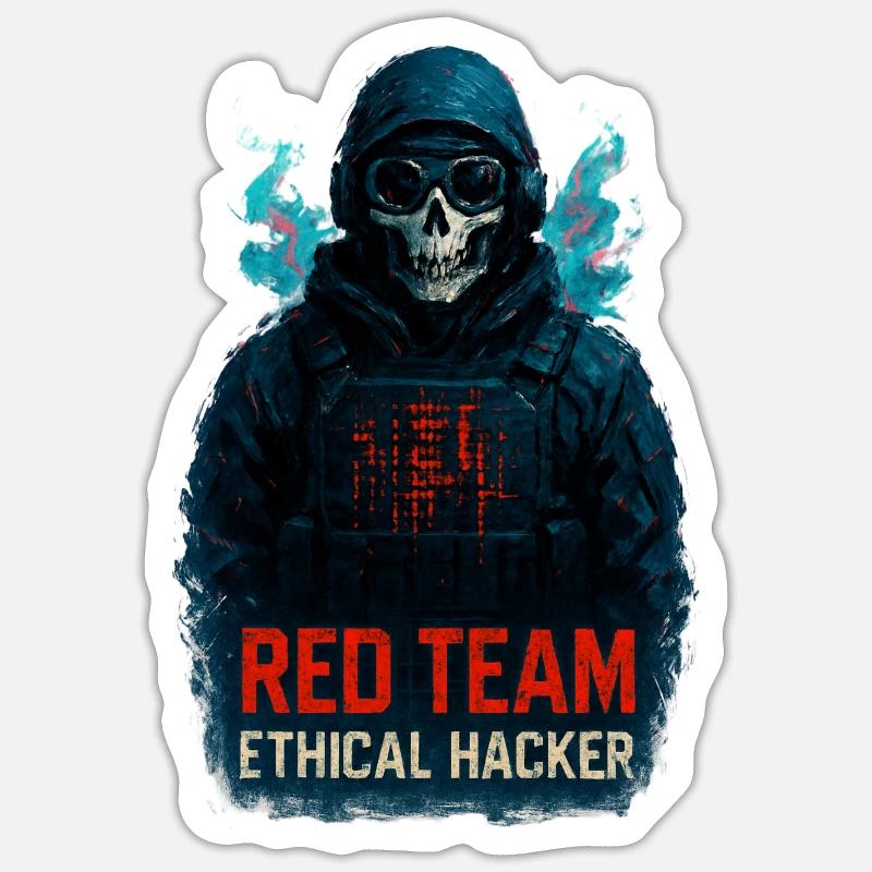 RED TEAM Ethical Hacker - Sticker size S (10 x 10 cm) - white matte