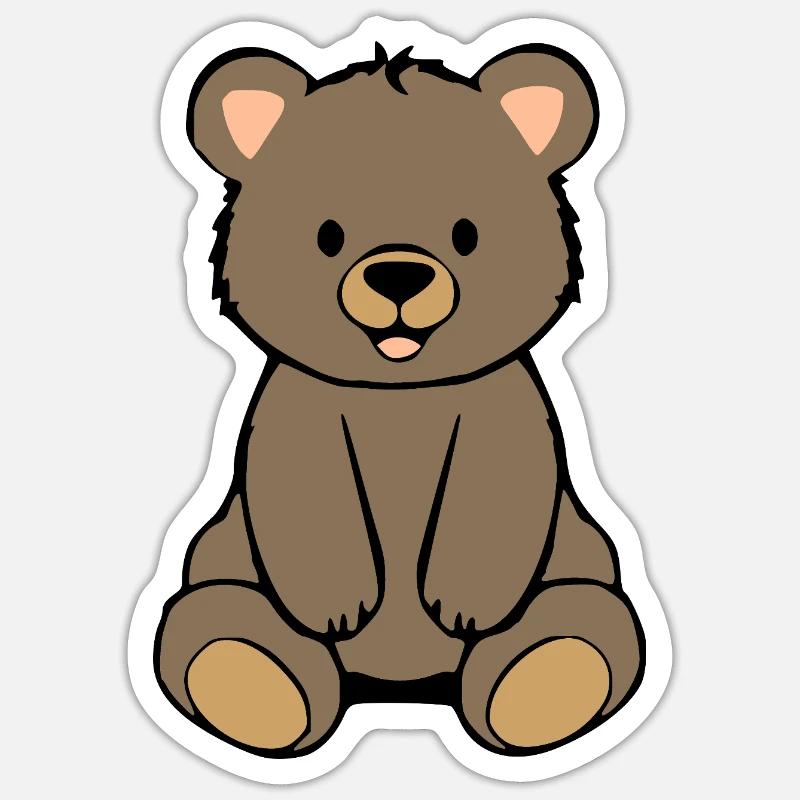 Ours Ours - Sticker taille S (10 x 10 cm) - blanc mat
