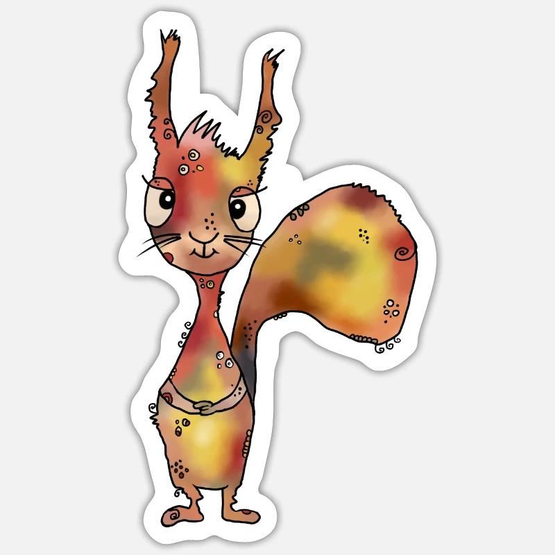 lustiges_Eichhoernchen Sticker size S (10 x 10 cm)