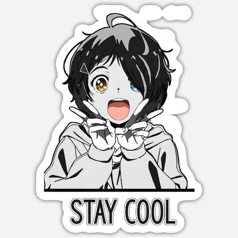 Bleib cool - Sticker Größe S (10 x 10 cm) - Mattweiß