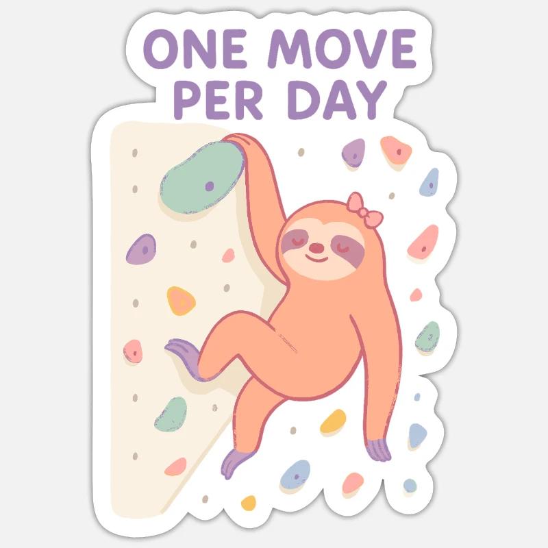 Bloc paresseux : Conception d’un mouvement par jour - Sticker taille S (10 x 10 cm) - blanc mat
