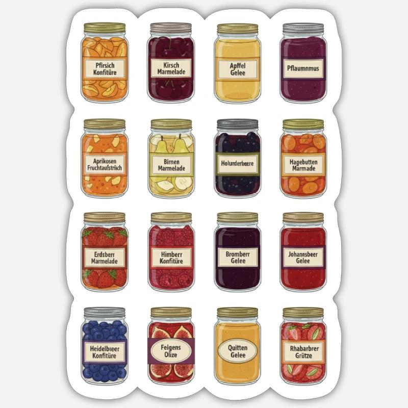 Jam in a jar - Sticker size S (10 x 10 cm) - white matte