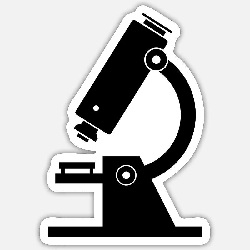 Microscope - Sticker taille S (10 x 10 cm) - blanc mat
