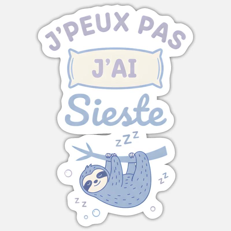 Faultiers süßes Nickerchen - Sticker Größe S (10 x 10 cm) - Mattweiß