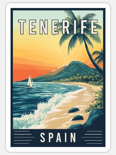Erleben Sie die Kanarischen Inseln und Teneriffa in Spanien - Sticker Größe S (10 x 10 cm) - Mattweiß