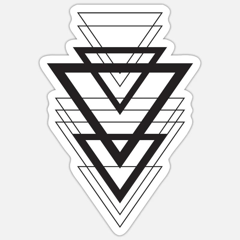 Geometric Triangle Overlay - Sticker size S (10 x 10 cm) - white matte