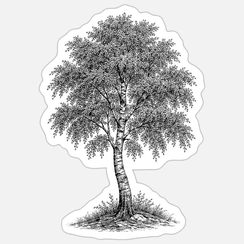 Birch - Sticker size S (10 x 10 cm) - white matte