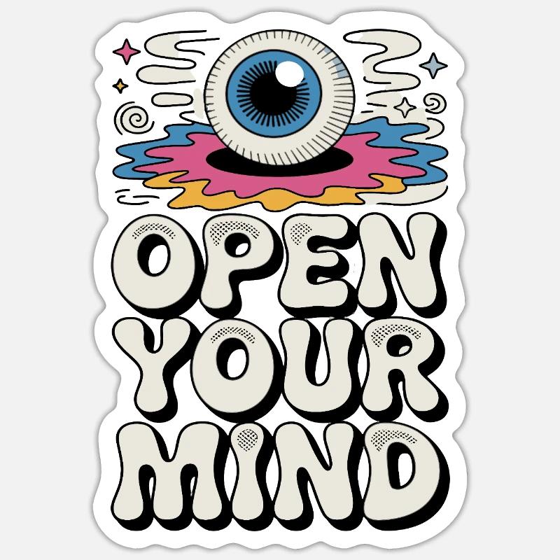 Open Your Mind Psychedelic Eye Retro Hippie Sticker size S (10 x 10 cm)