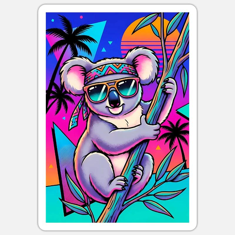 Koala - Sticker taille S (10 x 10 cm) - blanc mat