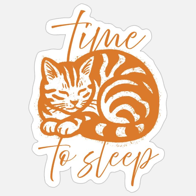 sleeping cat - Sticker size S (10 x 10 cm) - white matte
