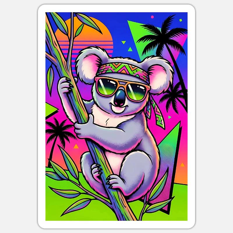 Koala - Sticker Größe S (10 x 10 cm) - Mattweiß