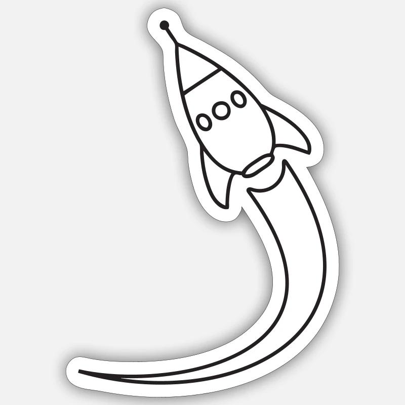 Rocket launches into space - Sticker size S (10 x 10 cm) - white matte