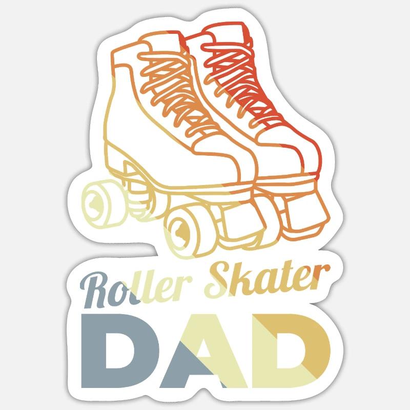 Père du roller - Sticker taille S (10 x 10 cm) - blanc mat