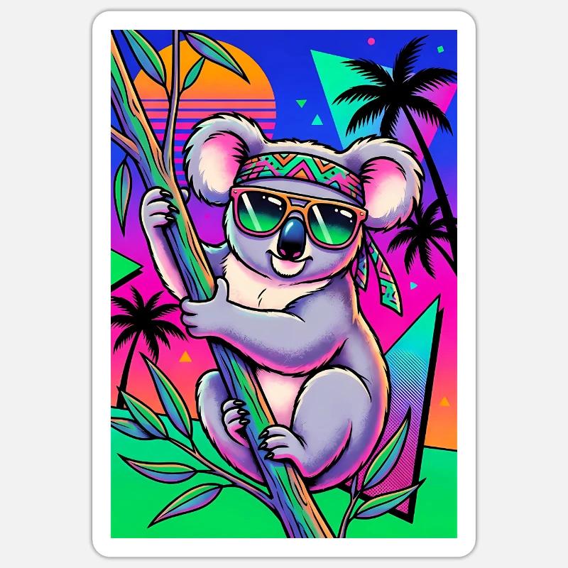 Koala - Sticker taille S (10 x 10 cm) - blanc mat