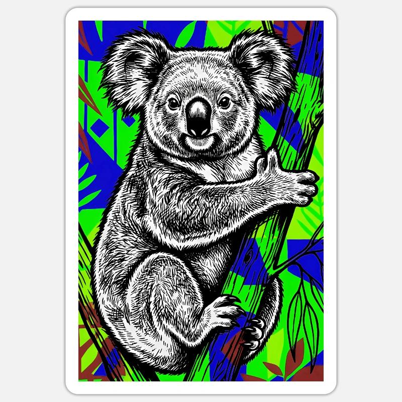 Koala - Sticker size S (10 x 10 cm) - white matte