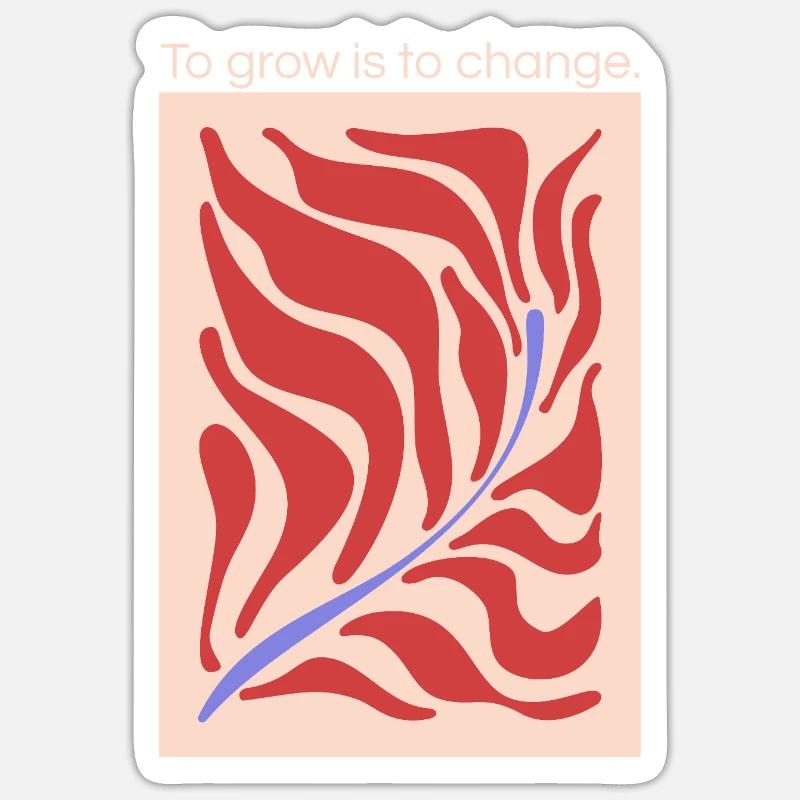 Growth through change – leaf shape pattern Sticker size S (10 x 10 cm)