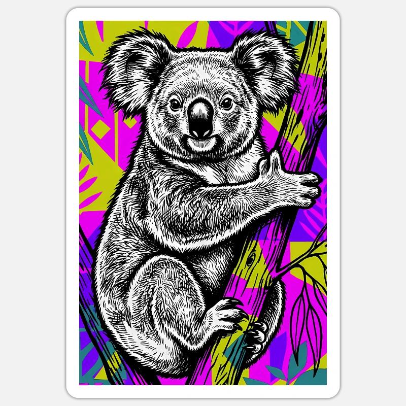 Koala - Sticker taille S (10 x 10 cm) - blanc mat