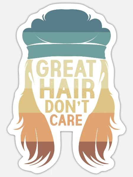 Vokuhila Haarschnitt Mullet - Sticker Größe S (10 x 10 cm) - Mattweiß