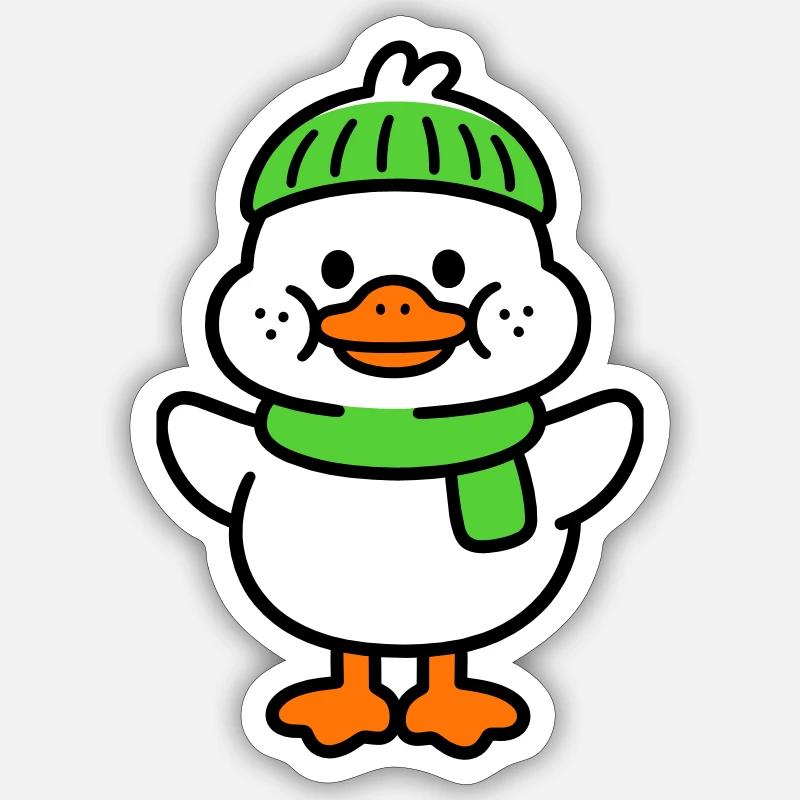 Entchen - Sticker Größe S (10 x 10 cm) - Mattweiß