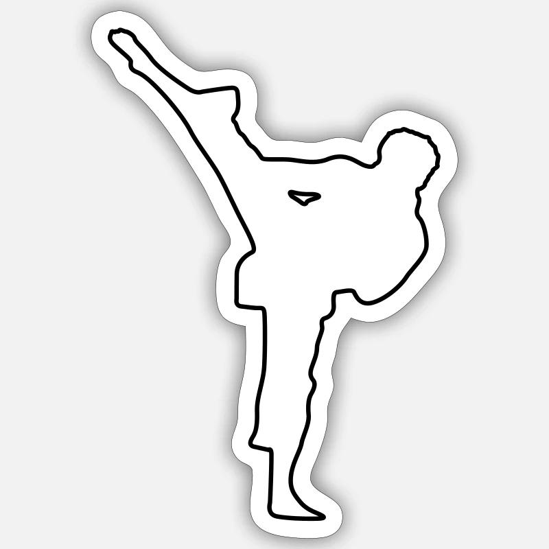 karate_umriss - Sticker taille S (10 x 10 cm) - blanc mat