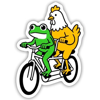 tandem bike - Sticker size S (10 x 10 cm) - white matte - Front
