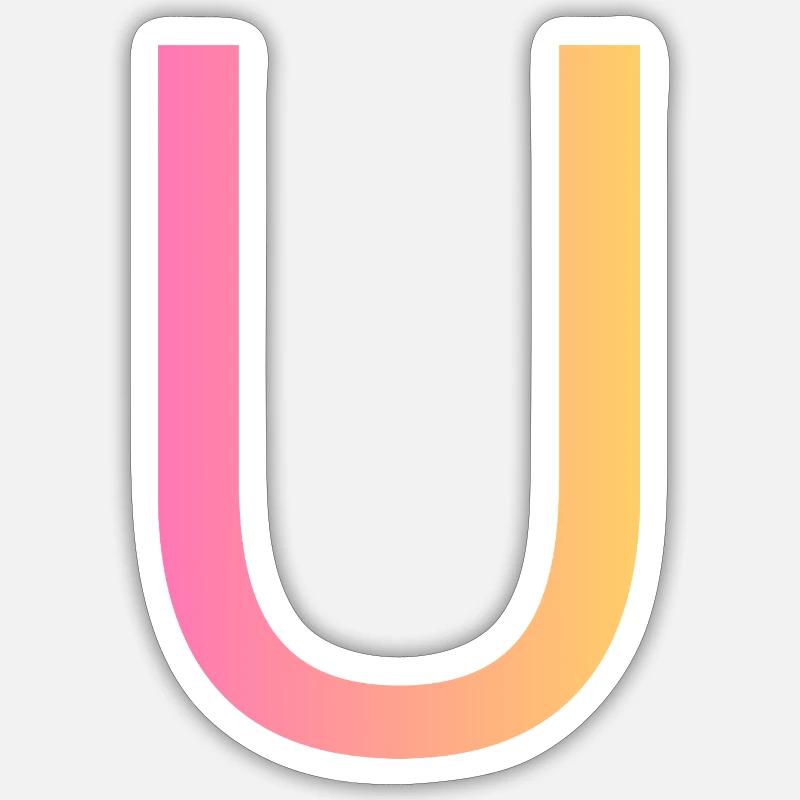 U - Sticker size S (10 x 10 cm) - white matte