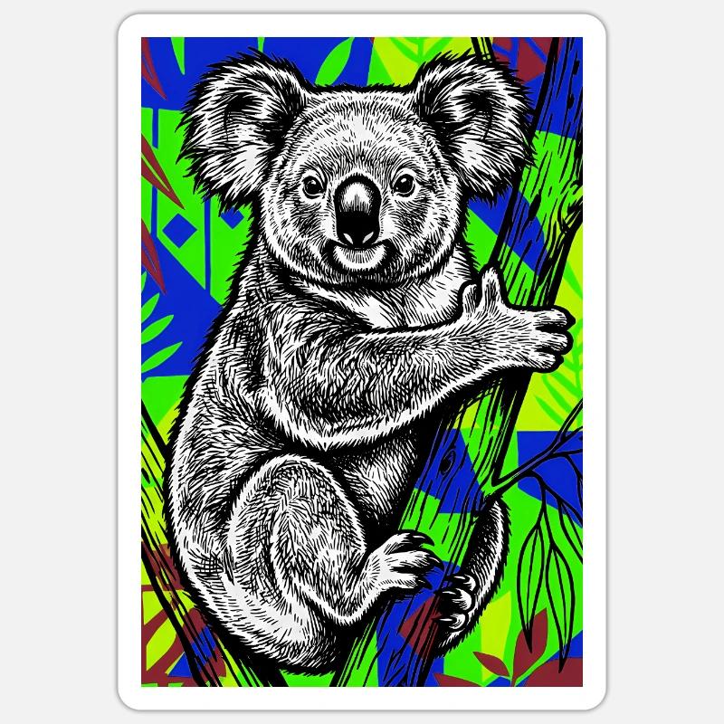 Koala - Sticker size S (10 x 10 cm) - white matte
