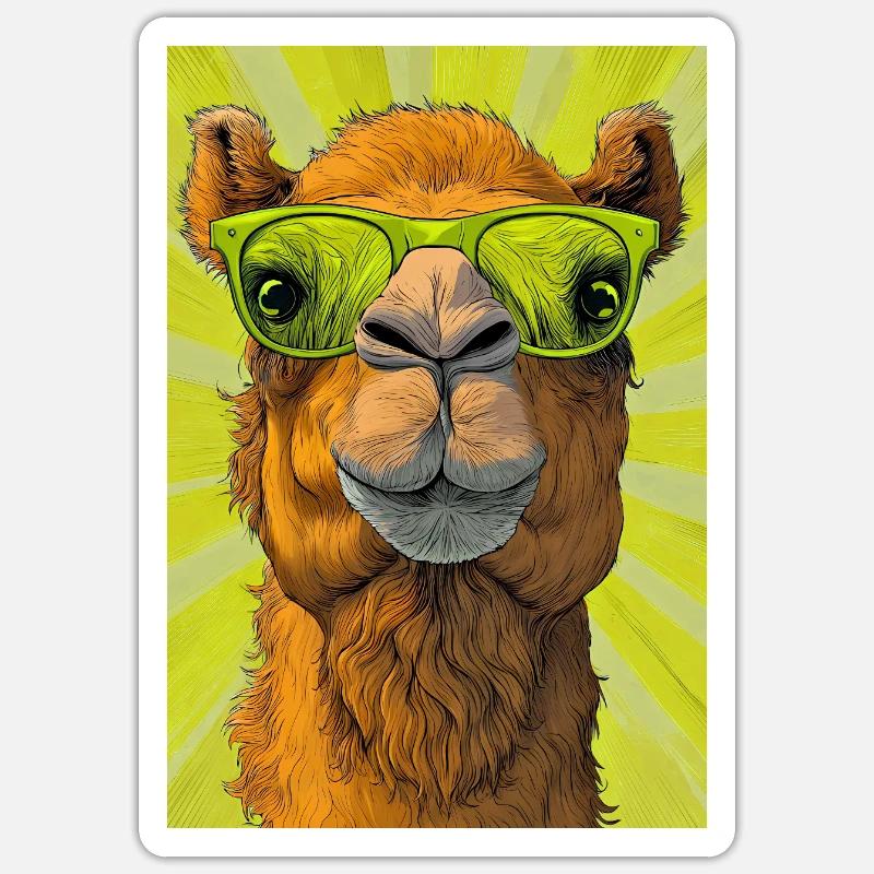 camel - Sticker size S (10 x 10 cm) - white matte