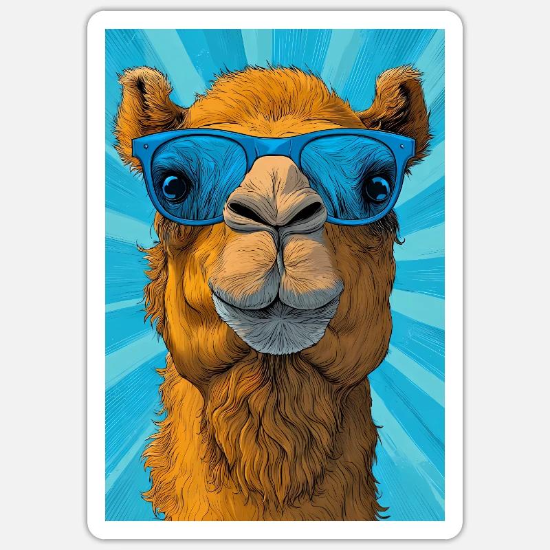 Kamel - Sticker Größe S (10 x 10 cm) - Mattweiß