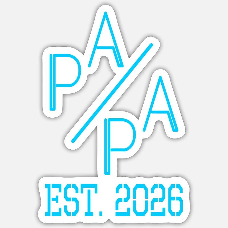 Papa de bébé moderne 2026 - Sticker taille S (10 x 10 cm) - blanc mat