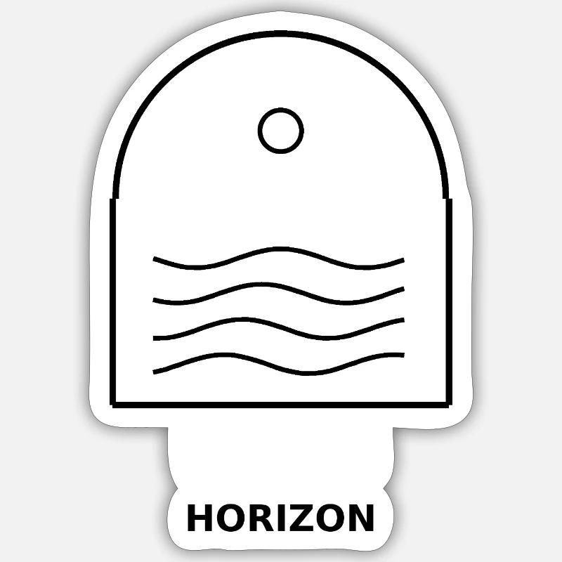 Horizont - Sticker Größe S (10 x 10 cm) - Mattweiß