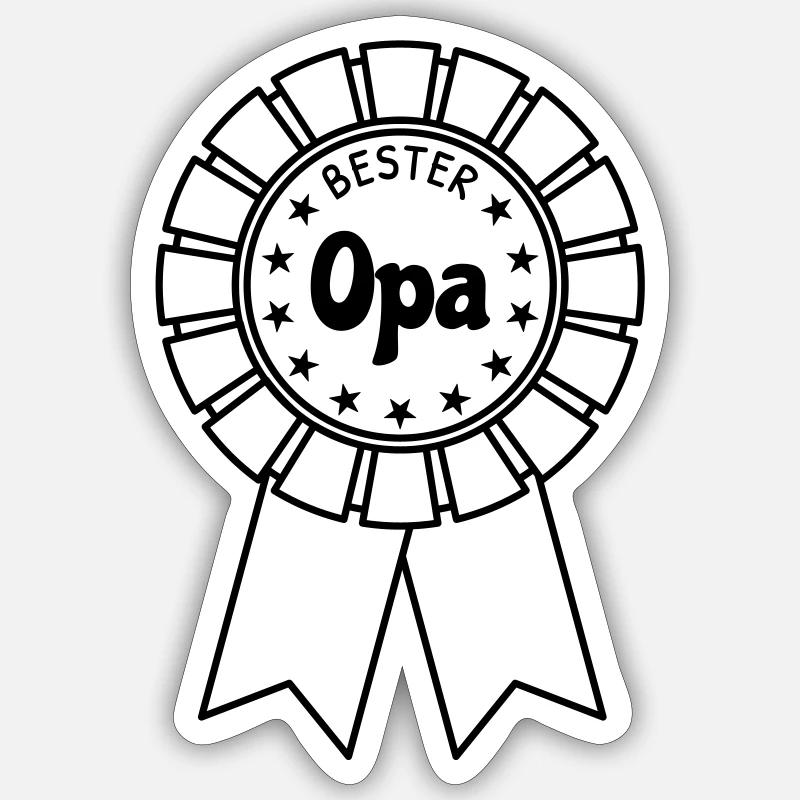 Bester Opa - Sticker Größe S (10 x 10 cm) - Mattweiß