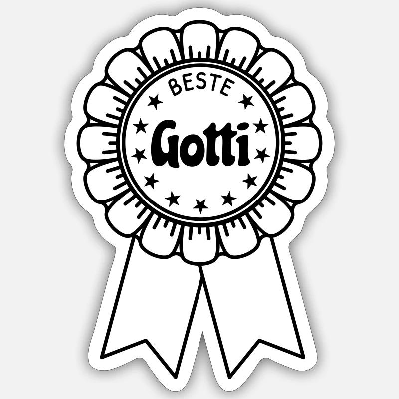 Beste Gotti - Sticker Größe S (10 x 10 cm) - Mattweiß