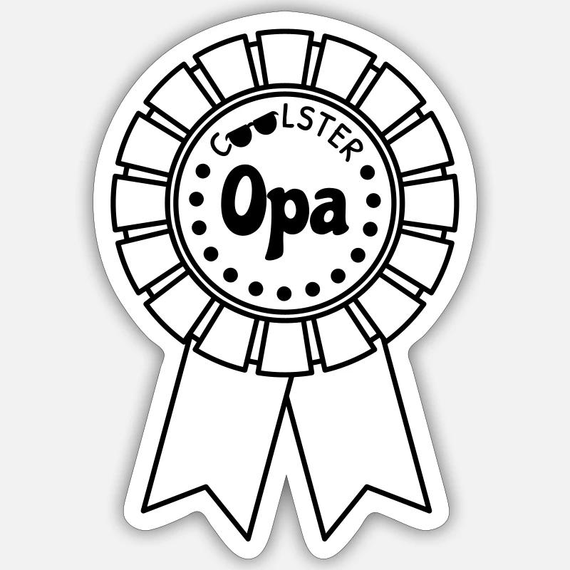 Coolster Opa - Sticker Größe S (10 x 10 cm) - Mattweiß