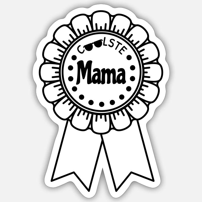 Maman la plus cool - Sticker taille S (10 x 10 cm) - blanc mat