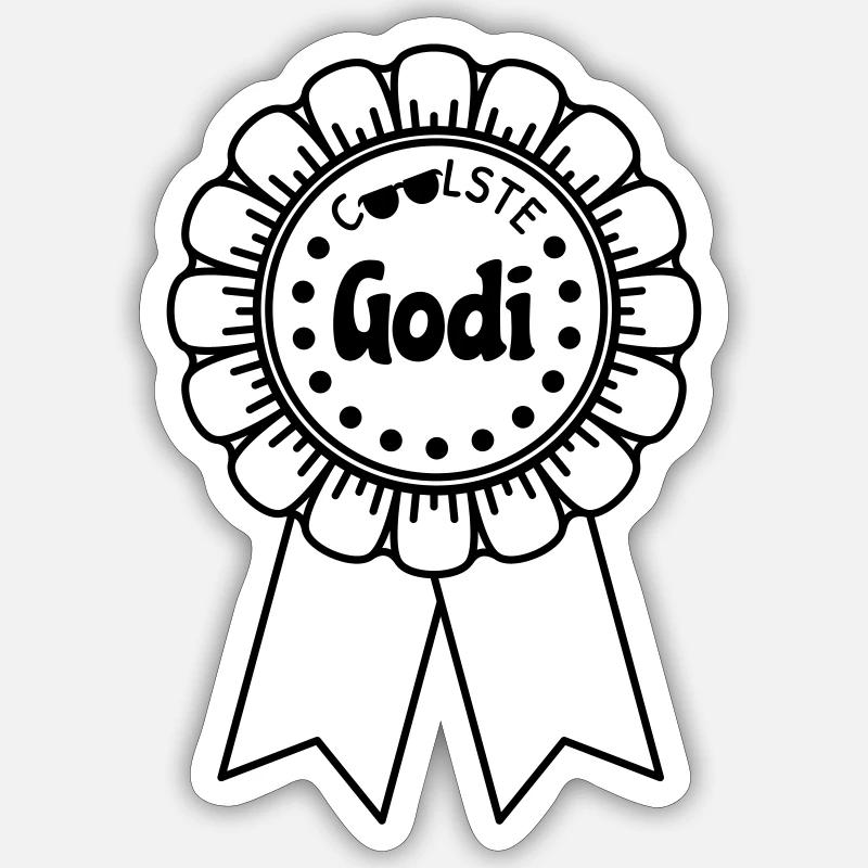 Coolste Godi - Sticker Größe S (10 x 10 cm) - Mattweiß