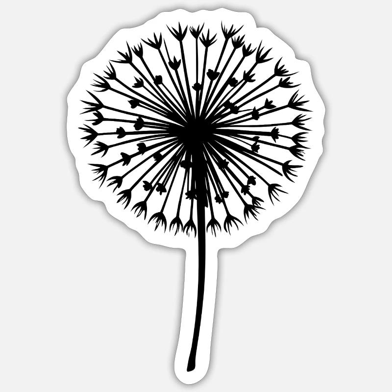 Pissenlit - Sticker taille S (10 x 10 cm) - blanc mat