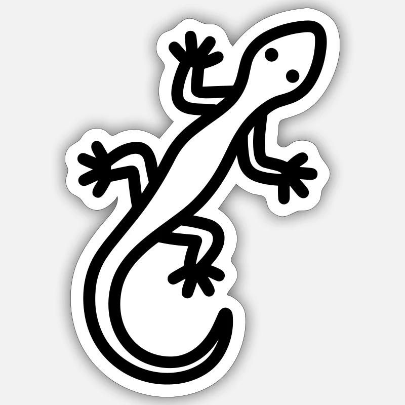 lézard - Sticker taille S (10 x 10 cm) - blanc mat