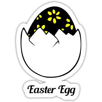 easter egg - Sticker size S (10 x 10 cm) - white matte - Front