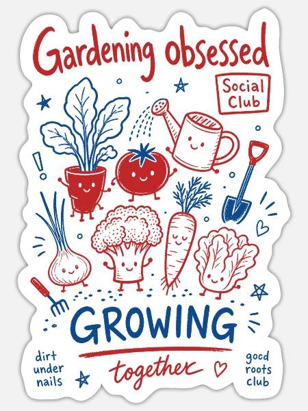 Urbanes Gärtnern Besessenes Wachstum - Sticker Größe S (10 x 10 cm) - Mattweiß