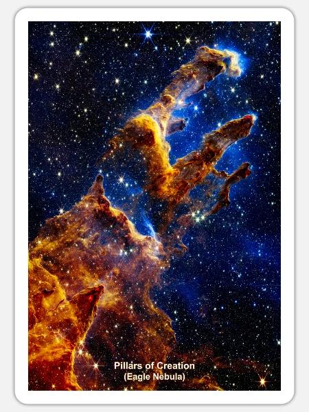 Pillars of Creation (Eagle Nebula) - Sticker Größe S (10 x 10 cm) - Mattweiß