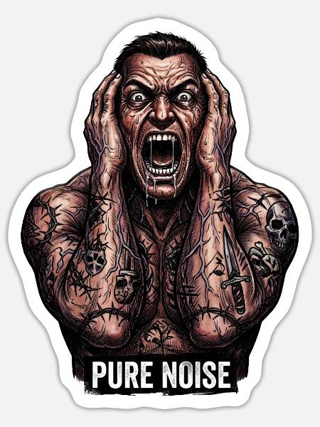 Pure Noise Screamer - Sticker Größe S (10 x 10 cm) - Mattweiß