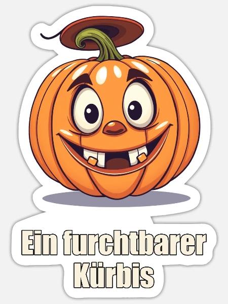 Gruseliger Kürbis – Halloween-Humor - Sticker Größe S (10 x 10 cm) - Mattweiß