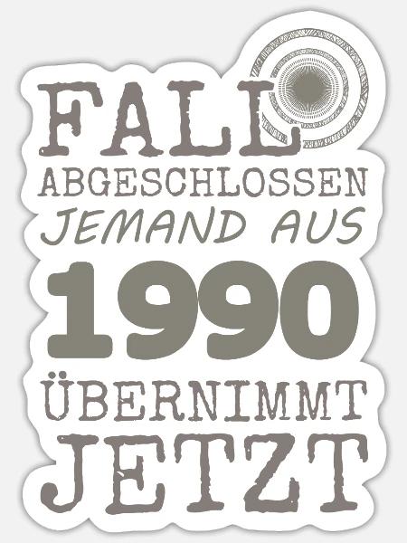 1990 - Sticker Größe S (10 x 10 cm) - Mattweiß