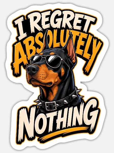 Dobermann - Sticker Größe S (10 x 10 cm) - Mattweiß