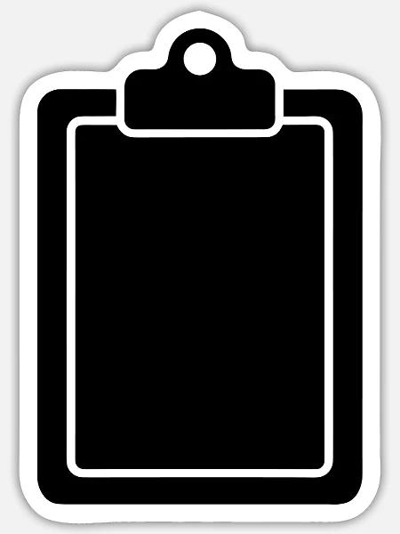 Klemmbrett - Sticker Größe S (10 x 10 cm) - Mattweiß
