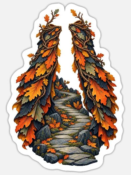 Geteilter Eichenlaub-Mantel am Funkenpfad - Sticker Größe S (10 x 10 cm) - Mattweiß