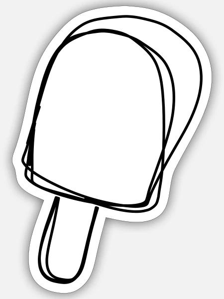 Stieleis handgezeichnet - Sticker Größe S (10 x 10 cm) - Mattweiß