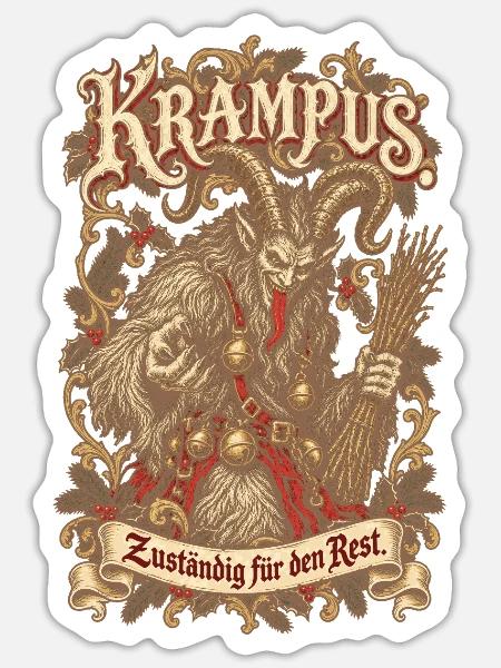 Krampus Zuständig für den Rest - Sticker Größe S (10 x 10 cm) - Mattweiß