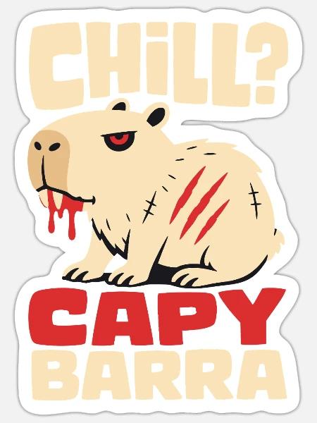 Horror-Capybara – Chill mit Gruselfaktor - Sticker Größe S (10 x 10 cm) - Mattweiß